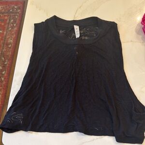 Lululemon Athletica Black Asymmetrical Muscle Tee Crop Top